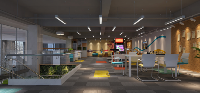 辦公室裝修設計：橙色地毯點亮職場新活力！